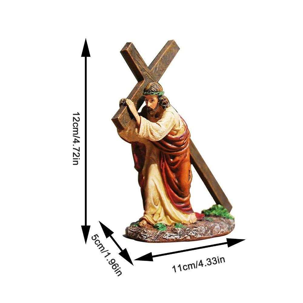 4.33x1.97x4.72in Car Carry Cross Desktop Figurine Living Room Shelf Ornament