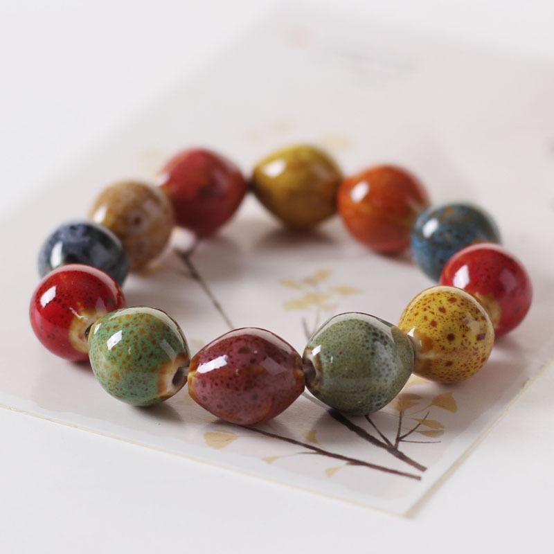Keramik Armband Schmuck Mode Blume Glasur Perle Armband Multicolor Casual Bohemian Armband