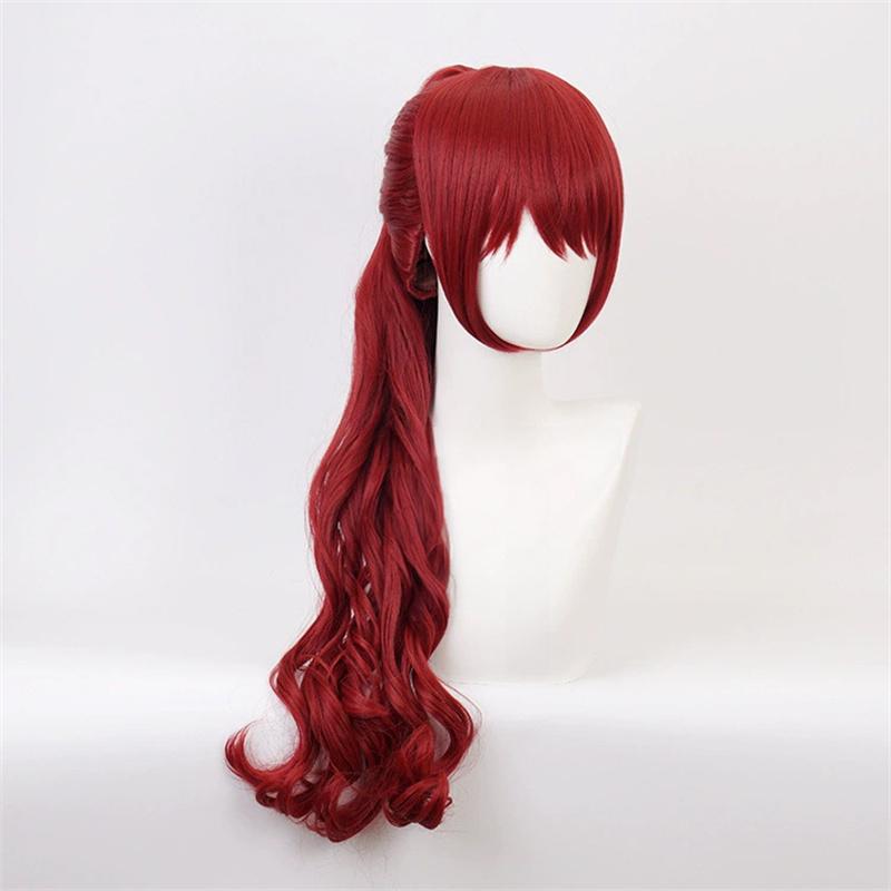 Costume for Women Synthetic Fiber Megara Dark Red Wig Costume Cosplay Accessories