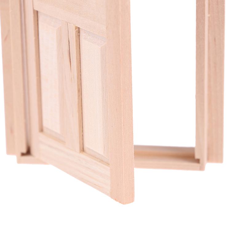 1/12 Dollhouse Miniature 4 Panel Interior Wooden Door Diy Model Accessories Toys