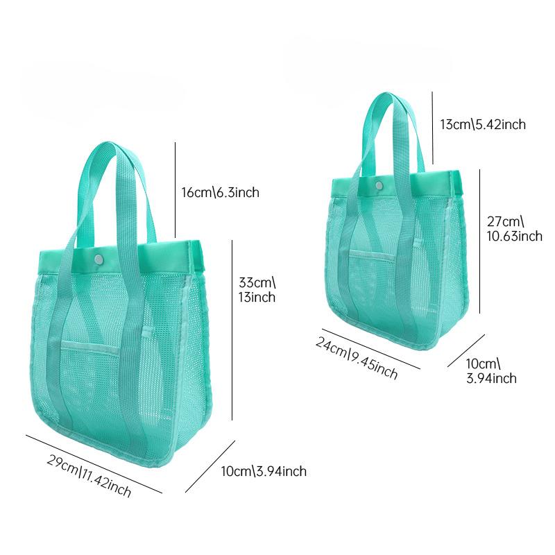 Trousse de toilette à main Grande taille Sac de bain Sac en maille Sac de rangement pour jouets de plage Sac de rangement à grille divers
