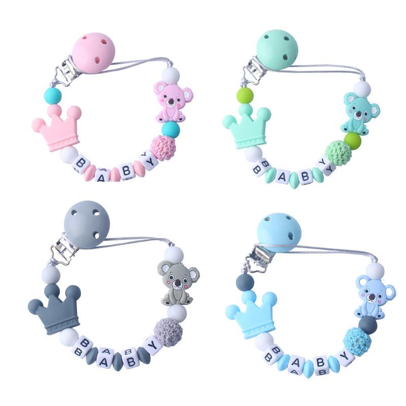 Baby Teething Soother Chew Toy Clips Baby Pacifier Clips Pacifier Chain Holder