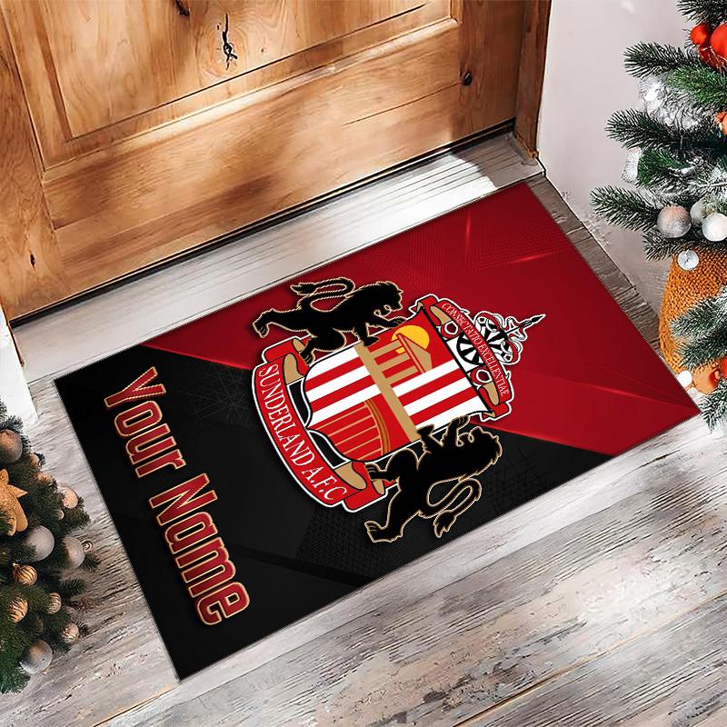 Sunderland FC Printed Crystal Velvet Rug Non‑Slip Crystal Velvet Carpet For Sofa Bedroom Indoor Home Decoration