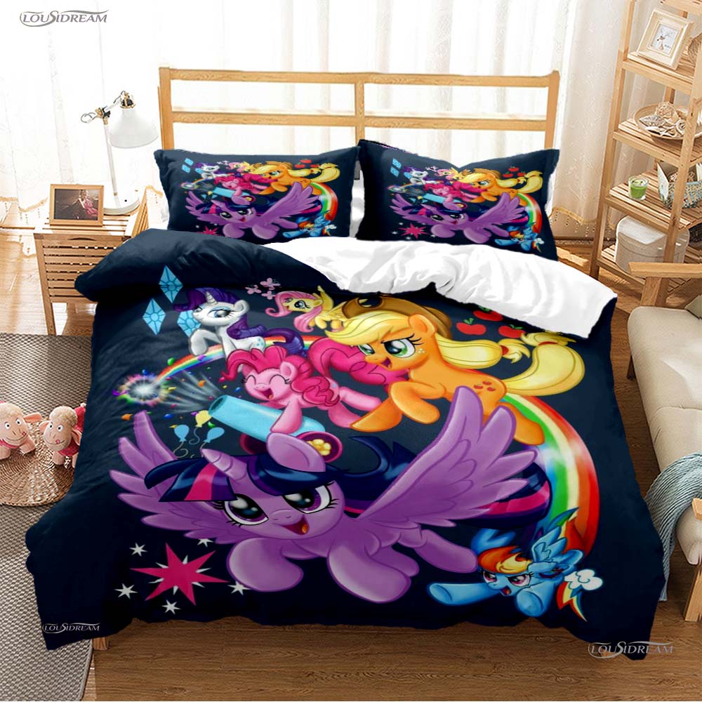 My Little Pony Cartoon All Season Duvet Cover Comforter Bedding Sets Soft Quilt Cover And Pillowcases Single/Double/Queen/King