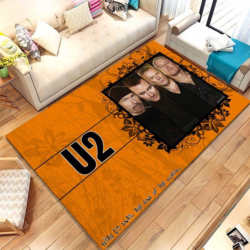 Retro U2 Ireland Rock Bang Bono Living Room Non-Slip Area Rug Soft Carpet for Bedroom Kids Playroom Sofa,Home Decor Doormat Gift