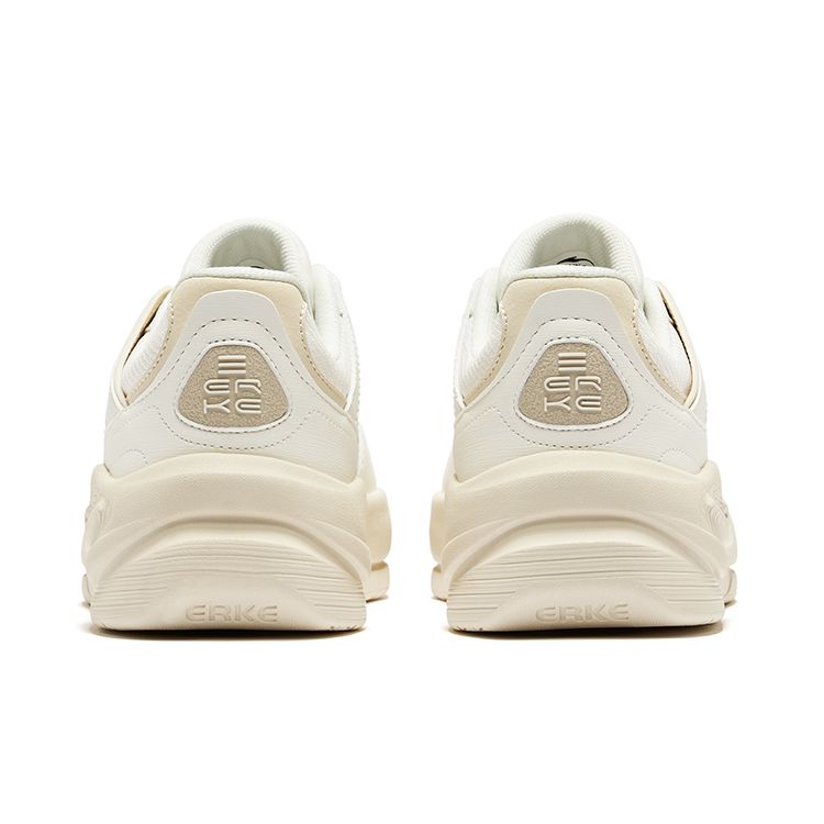 Erke White Peach Oolong 2.0 Fabric Synthetic Leather Comfortable Versatile Non-Slip Wear-Resistant Low-Top Sneakers Women Sneakers 52124101162-001