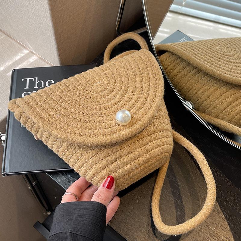 Sommerurlaubsstil Lafite Strohtasche Vielseitige Freizeit Umhängetasche Reise Strandtasche Schulter Gewebte Tasche Frauen