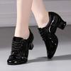 Chaussures de Danse Latine Pratique Semelle Souple Chaussures de Danse de Salon Femmes Bout Fermé Talons Épais 5cm Tango Jazz Danse Baskets femmes