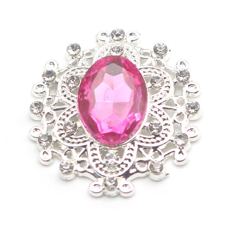 Gör-det-själv presentask: Liten 25x26mm Legeringsknapp med Tryckknapp, Platt Botten Strass & Akryl Strass Knapptillbehör