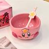 Cute Cute Girl New Ceramic Bowl Large Capacity Student Creative Cartoon High Value Dormitory with Birthday Gift