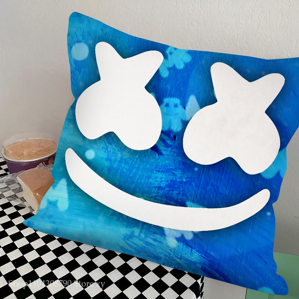 Dj M-Marshmello Pillow Case Square Pillow Bedroom Sofa Leisure Comfort Cushion Car Living Room Home Decoration