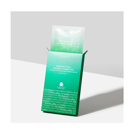 Masque en tissu AXIS-Y Armoise verte Complexe Énergie Vitale 27 ml * 5 unités