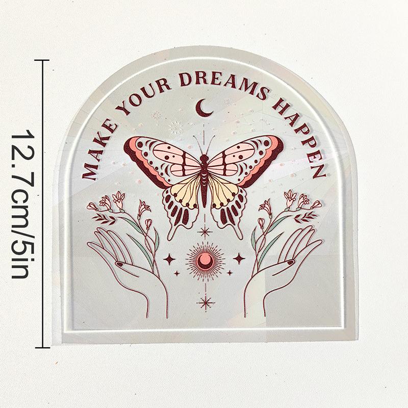 Sun Catcher Pvc Self Adhesive Glass Window Stickers Cat Moth Energy Suncatcher Wallpaper Rainbow Prisms Sticker Sunlight Decals