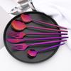 6 Stücke Western Purple Geschirr Besteck Set Besteck Set Edelstahl Besteck Messer Dessert Gabel Teelöffel Geschirr Set