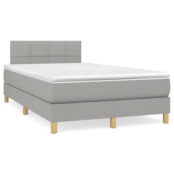 Maison Exclusive - Bettlattenrost und Matratze hellgrau 120x190 cm Stoff