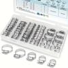 20pcs Premium Stainless Steel Hose Clamp Set - High-Quality Adjustable Clamps with Smooth Worm Gear for Pipe