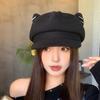Solid Color Cat Ear Hat Y2K Octagonal Cap Retro British Beret Hat  Autumn Winter