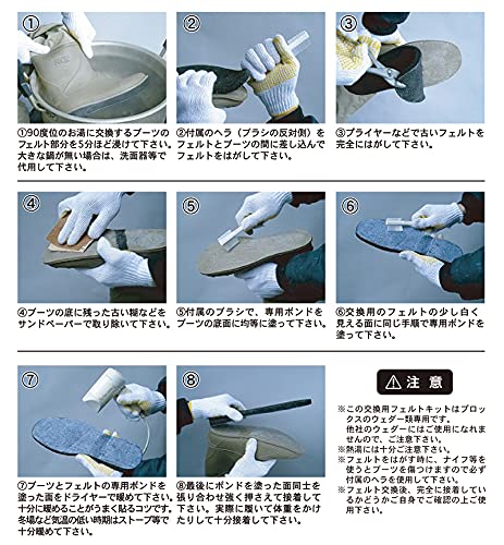 Prox Felt Sole Repair Kit (with Pins), Large, PX5872L