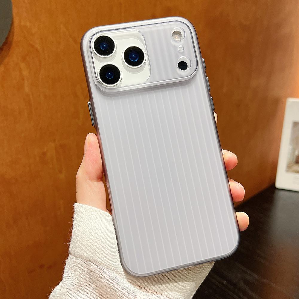Matte Titan-Grau Wellenmuster Handyhülle für iPhone 17 16 15 14 13 12 Pro Max Air Plus Vollständig stoßfeste Hartschalen-Rückseite