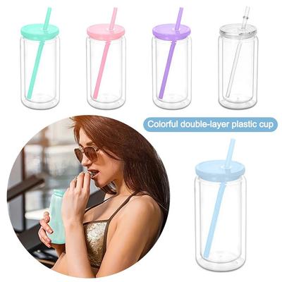 Cani Creative din Borcan Mason cu Capacitate de 16oz Rezistente la Spargere Sticle de Apă Reutilizabile cu Strat Dublu Tumbler Glob de Zăpadă Cadouri de Sărbători