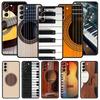 Phone Case For Samsung Galaxy S23 S22 Ultra S20 S21 FE 5G S10 S9 Plus S10E S8 Note 20 Black Cover Music Instrument Guitar Piano