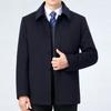 Woolen Coat for Middle-aged and Elderly Men In Winter Mid-length Lapel Warm Wool Coat Removable Down Gallbladder Dad Outfit