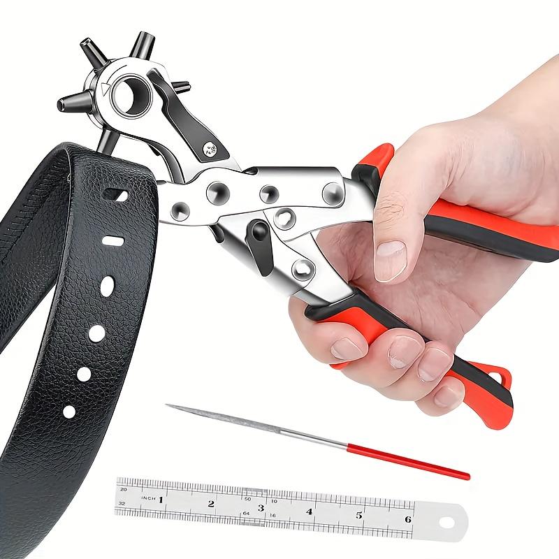 1pc Belt Punch Pliers Leather Belt Hole Eyelet Puncher Revolve Sewing Machine Bag Tool Watchband Strap Hand Tools