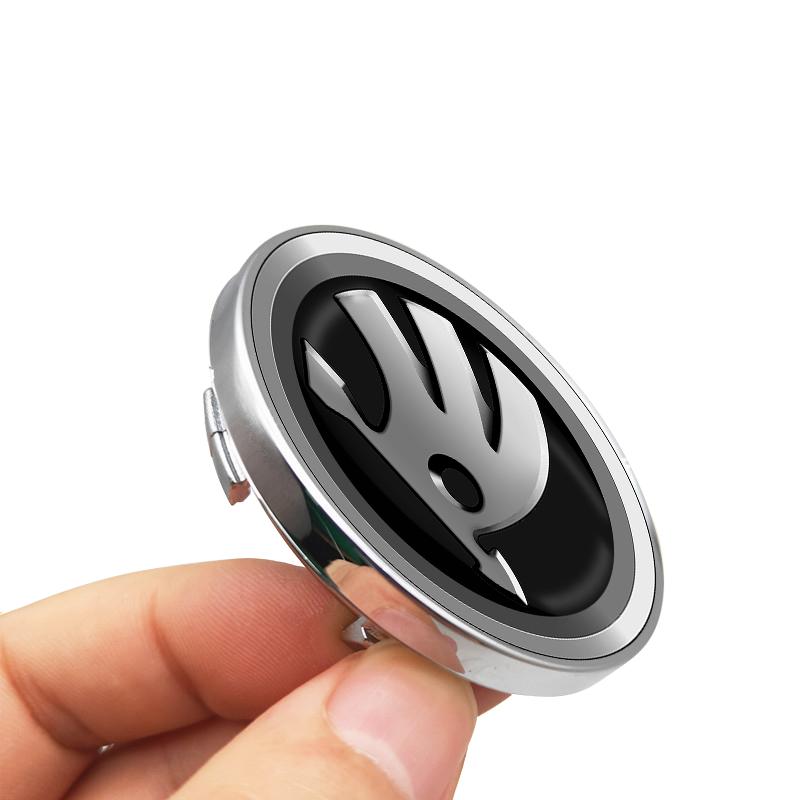 4Pcs 60MM Car Wheel Center Hub Cap Car Accessories For Skoda Octavia Superb Rapid Kodiaq Karoq Fabia Kamiq Roomster Citigo