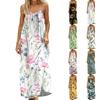 Damenmode Rückenfreies Spaghettiträger Lässiges Lockeres Blumenprint Kleid