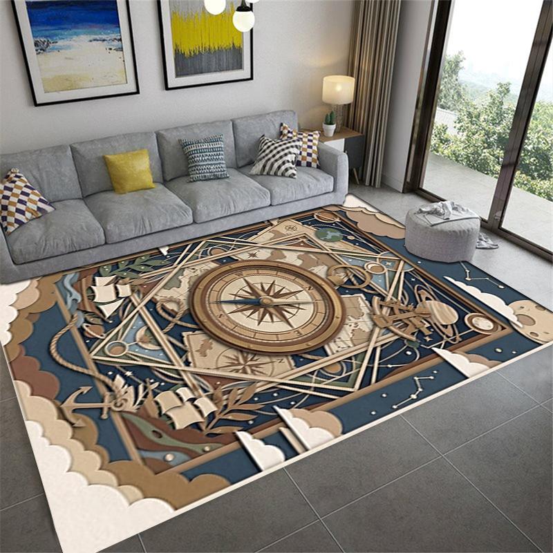 2025 New Compass Carpet Rug for Living Room Bedroom Home Sofa Decoration,Kids Play Non-slip Floor Mat168