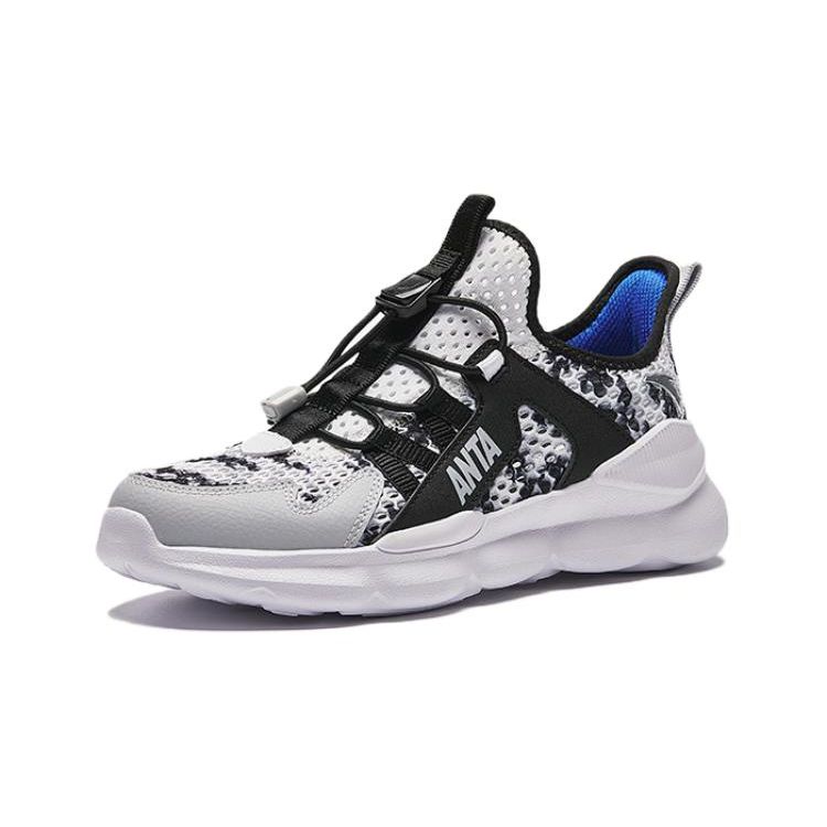 Anta Kids Non-Slip Wear-Resistant Breathable Low-Top Casual Shoes Kids Sneaker White Black Gray A312428862-4