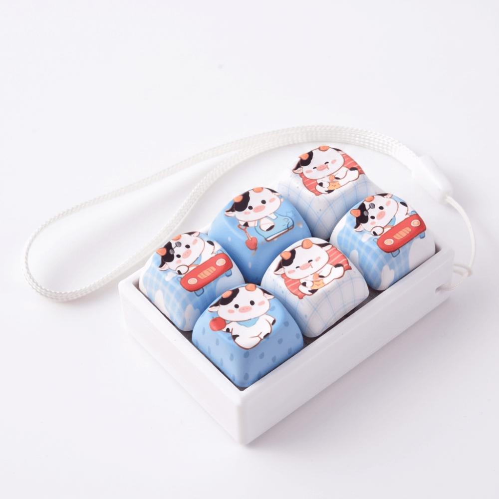Cartoon Animals Keycap Fidget Keychain Sensory Clicky Button Keyboard Button Clicker  Christmas