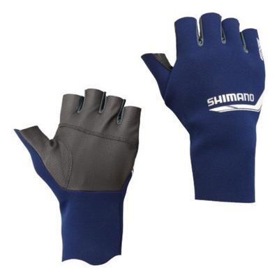 SHIMANO Gloves Pearl Fit EXS Gloves 5 Navy Silver M Fishing Gloves (5-finger) GL-092N