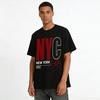NYC Letter Print Casual T-Shirt Unisex Loose Breathable Crew Neck Top Pure cotton T-shirt
