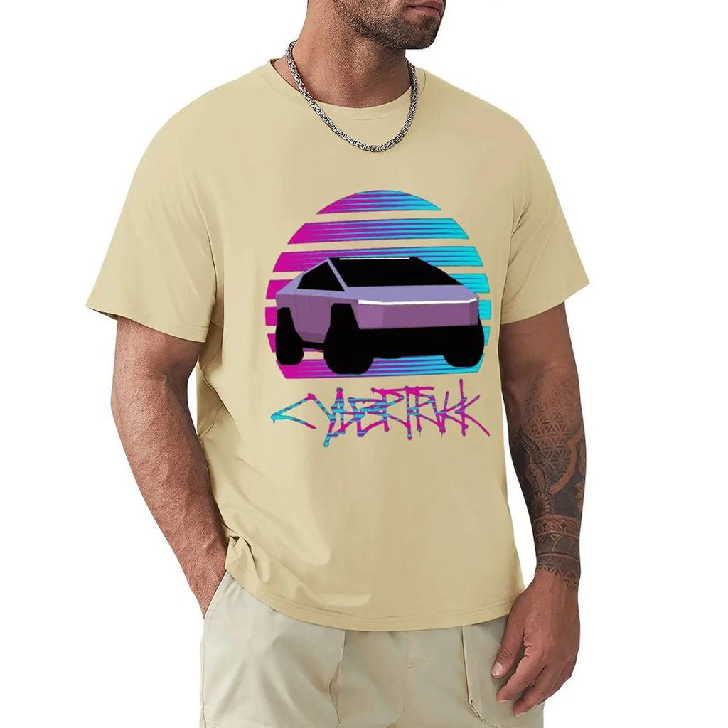 Cybertruck Cyber Truck Graffiti Future Aesthetic T Shirt Harajuku Short Sleeve T-shirt 100% Cotton Graphics Tshirt Tops
