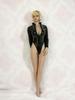 Scale Action Figure Compatible with TBLeague Body DMTOYS Beautiful Woman Sexy Black Long Sleeve Top with Open Chest and High Leg Bodycon Jumpsuit Body