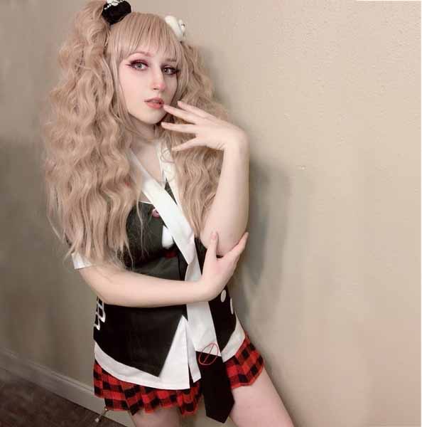 2021 Anime Junko Enoshima Cosplay Dangan-Ronpa Danganronpa Cosplay Kostüm Mädchen Frauen Uniform Top Hemd Rock Party Karneval
