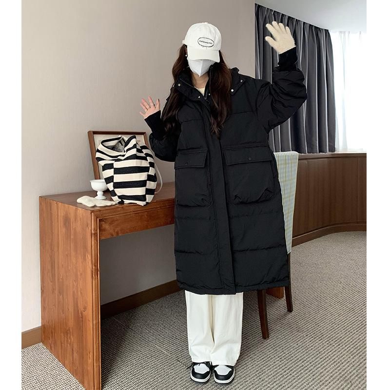 Hooded Women's Loose Hooded Over-the-knee with Down Winter Coat