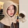 1Pieces Winter Warm Balaclava Hats Drawstring For Women Men Knitted Hooded Caps Outdoor Hats Scarf Mountaineering Scarf