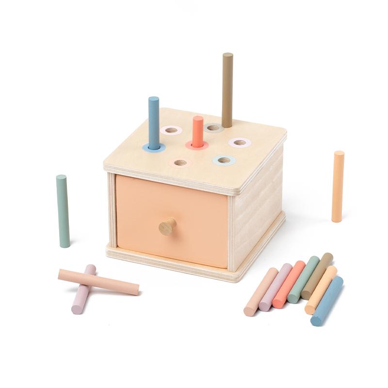 Montessori Object Permanent Box Wooden Toy Color Sorting Shape Matching Box Coins Ball Early Educational Toys Fine Motor Skill