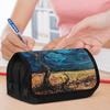 Spacious Pencil Case with a Lonely Tree Design for School, Double-Zippered Organizer Bag for Pens, Ideal for College, Office Supplies, And Makeup Stor