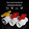 PVC Kunststoff Wasserrohrventil mit PPR Innengewinde, Stahlkern-Kugelhahn und Schaltverbinder für 4/6 Punkte Wasserrohrfittings.