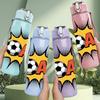 1PC Soccer Goal Sport Theme 750ml Color Plastic Sports Water Bottle Leakproof Flip Straw Lid Suitable for Sports Office Home Use