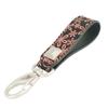 Inden-ya Inden Belt Strap Keychain B, Deerskin, Black with Pink Lacquer, Snowdrop Pattern, 4701-51-160