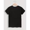 Europäische Größe Damen Freizeit Rundhals Kurzarm Sport-T-Shirt mit Spanischem Buchstabenaufdruck für Frühling und Sommer.