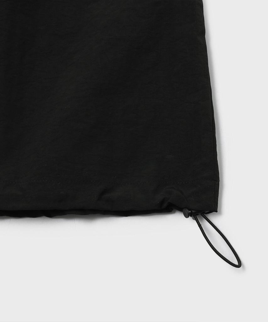 Slow Record House Nylon Cargo Long Skirt_Black