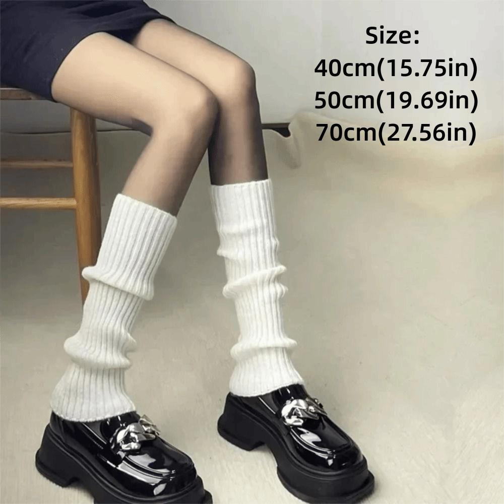 40/5070cm Length Lolita Leg Warmers Knitted Crochet Socks Knitted Leg Warmers Autumn Winter