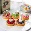 Cute Simulated Fruit Tower Keychain Creativity Desserts Pendant Car Key Ring Backpack Decoration Pendant Accessories Gift