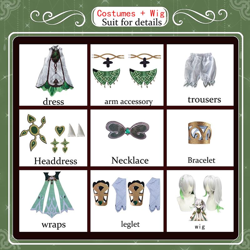 Ysir Grass God Nahida Cos Embroidery Game Anime Clothing Women's Cosplay Complete Set
