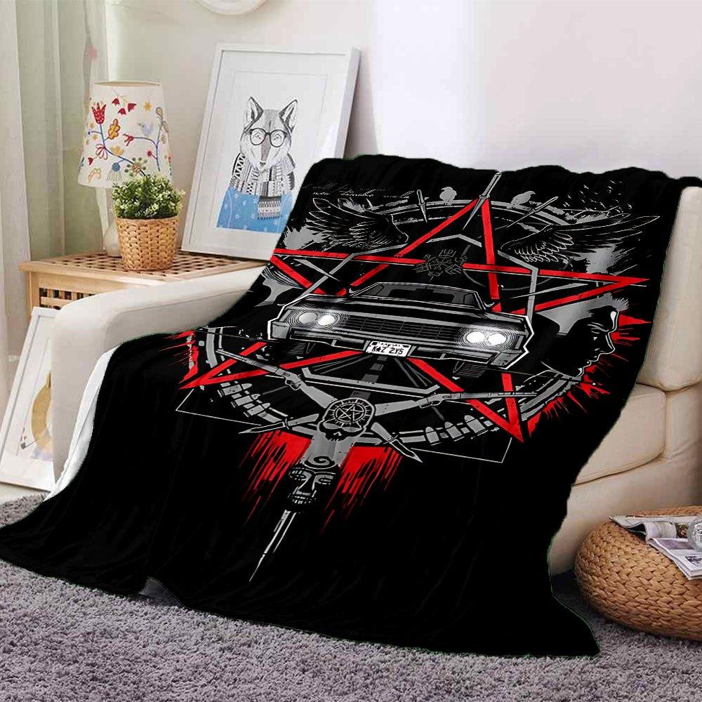 1pc Supernatural 4 Blanket Soft Warm Throw for Home, Office, Travel All Season Cozy Bedding Gift, Office Cozy AccessoryB